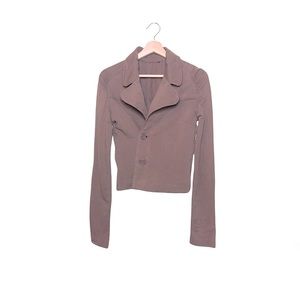 Off-Center Button Jersey Jacket